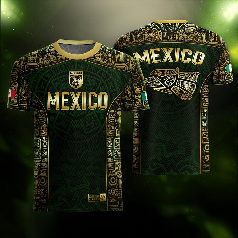 Men's Mexico Aztec Eagle Heritage Football Jersey Sports Quick Dry Breathable T-shirts Summer Soccer Training Jerseys For Fans