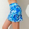 Women's Fashion Camouflage Print Athletic Skort with Pockets Running Tennis Golf Gym Sports Workout Skirt