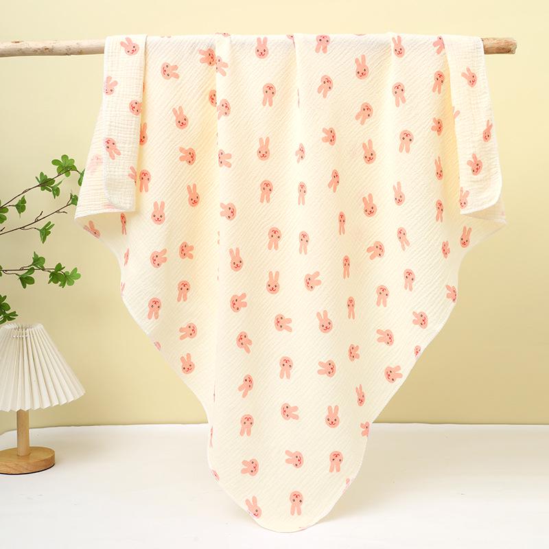 Double-Layer Crinkle Muslin Swaddle Blanket - Soft, Breathable, Skin-Friendly, Comfortable Newborn Towel