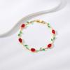Luxury Sparkling Leaf Chain Gold Silver Color Crystal Sparkling Leaf Bracelets  Jewelry Gift