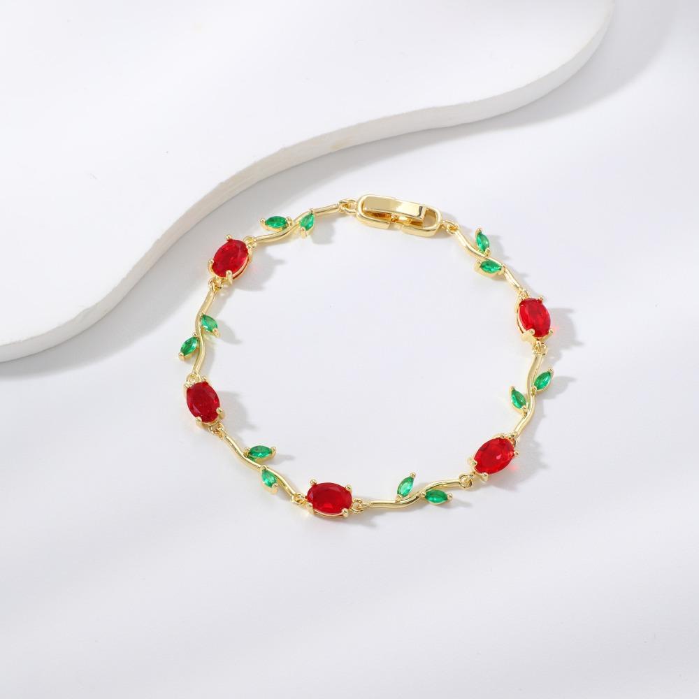 Luxury Sparkling Leaf Chain Gold Silver Color Crystal Sparkling Leaf Bracelets Jewelry Gift