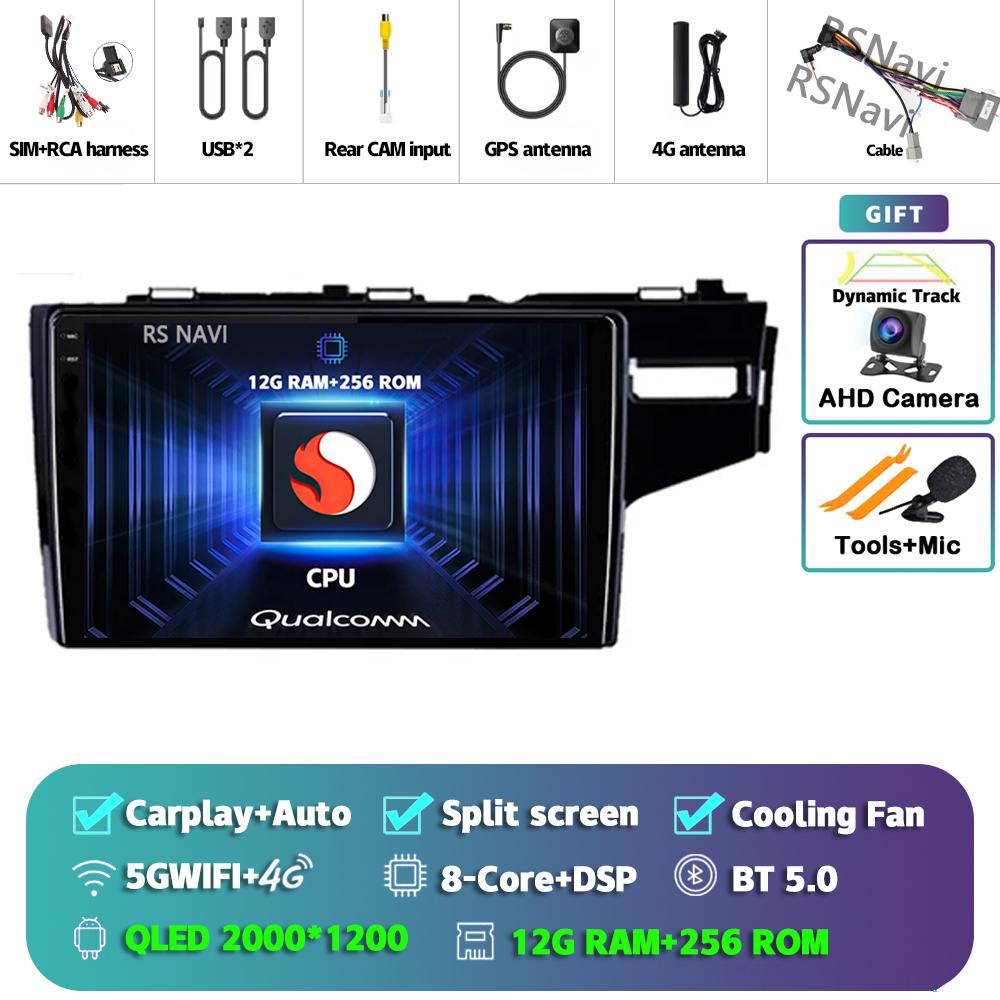 Android 14 Carplay Auto For Honda Jazz Fit 2014 - 2015 Car Radio Player Multimedia Stereo 360 Camera Navigation Video AI Voice