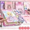 1PC Dream Little Girl No Glue Dress-up Sticker Hand Account Cartoon Primary School Student Puzzle Boys and Girls Group Princess