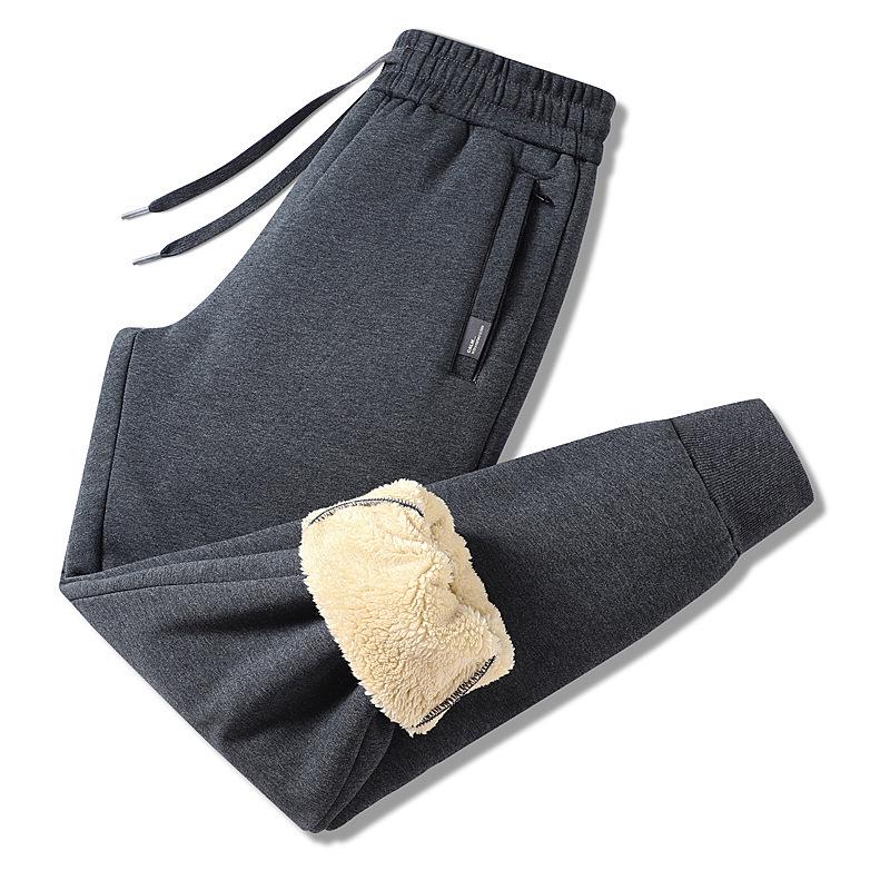 Men's Winter Fleece-Lined Sweatpants - Thick, Warm, Casual Cotton Sports Pants for Middle-Aged and Elderly