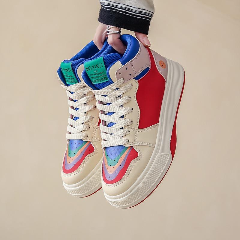 Autumn New High-top Mandarin Duck Little White Shoes Female Students Platform Casual Sports Board Shoes 2
