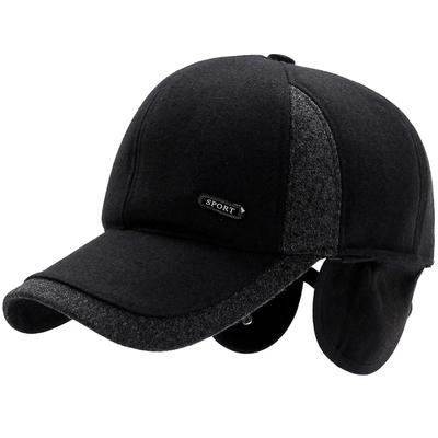Woolen Baseball Caps for Men Thick Warm Winter Hat Gorras Hombre Earflaps Cap Male Windproof Dad Hats Casquette Homme