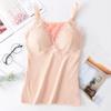 Winter Lace Padded Camisole Undershirt Female Internal Warmth Cold Thickened V-neck with Chest Pads Seamless Body Underwear