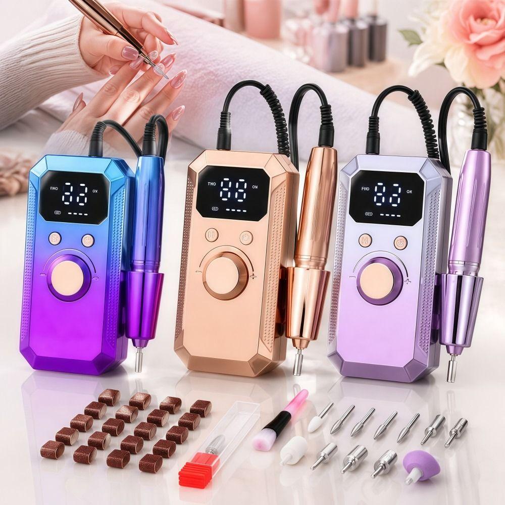 32 Speeds Electric Nail File LED Display Nail Grinder Electric Nail Polishing Grinder Nail Tools