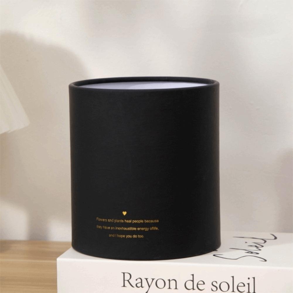 New Rose Flower Gift Box Round Solid Color Gift Packaging Paper Box Bouquet Storage Flower Arrangement Bucket Valentine's Day