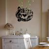 Abstract Tiger Music Notes Metal Wall Art Black Iron Treble Clef Staff Design Indoor Outdoor Decor Gift for Animal Lovers