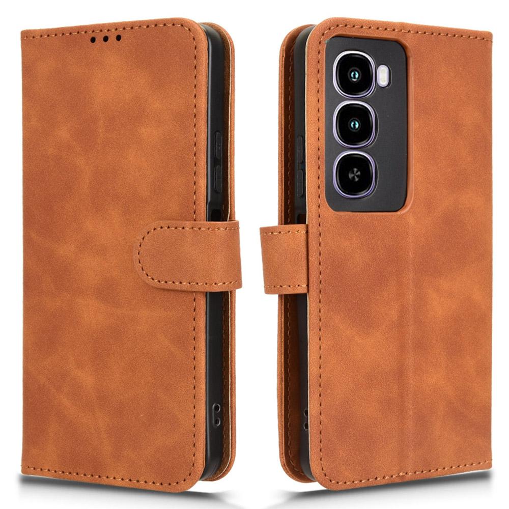 For itel City 100 4G Leather Case Skin Feel Anti Drop Wallet Flip Phone Cover