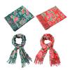 Winter Warm Ethnic Tassels Scarf for Women Northeast Big Flower Scarves Outdoor Activity Shawl Scarf Fashion Accessories