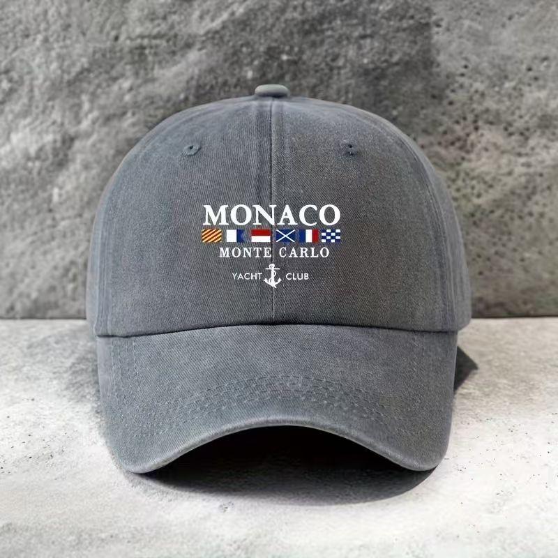 A Retro Washed Baseball Cap with a Design Inspired by Monaco Montecarlo and Geometric Patterns | Unisex's Outdoor Baseball Cap