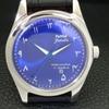 VINTAGE HMT JANATA HAND-WINDING INDIAN MENS ARABIC BLUE DIAL WATCH a440930-4