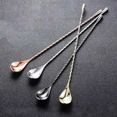 Cocktail Rührer mit langem Griff Bartender Mixing Stick Löffel Edelstahl Barman Kit Zubehör Whisky Shaker Bar Küche