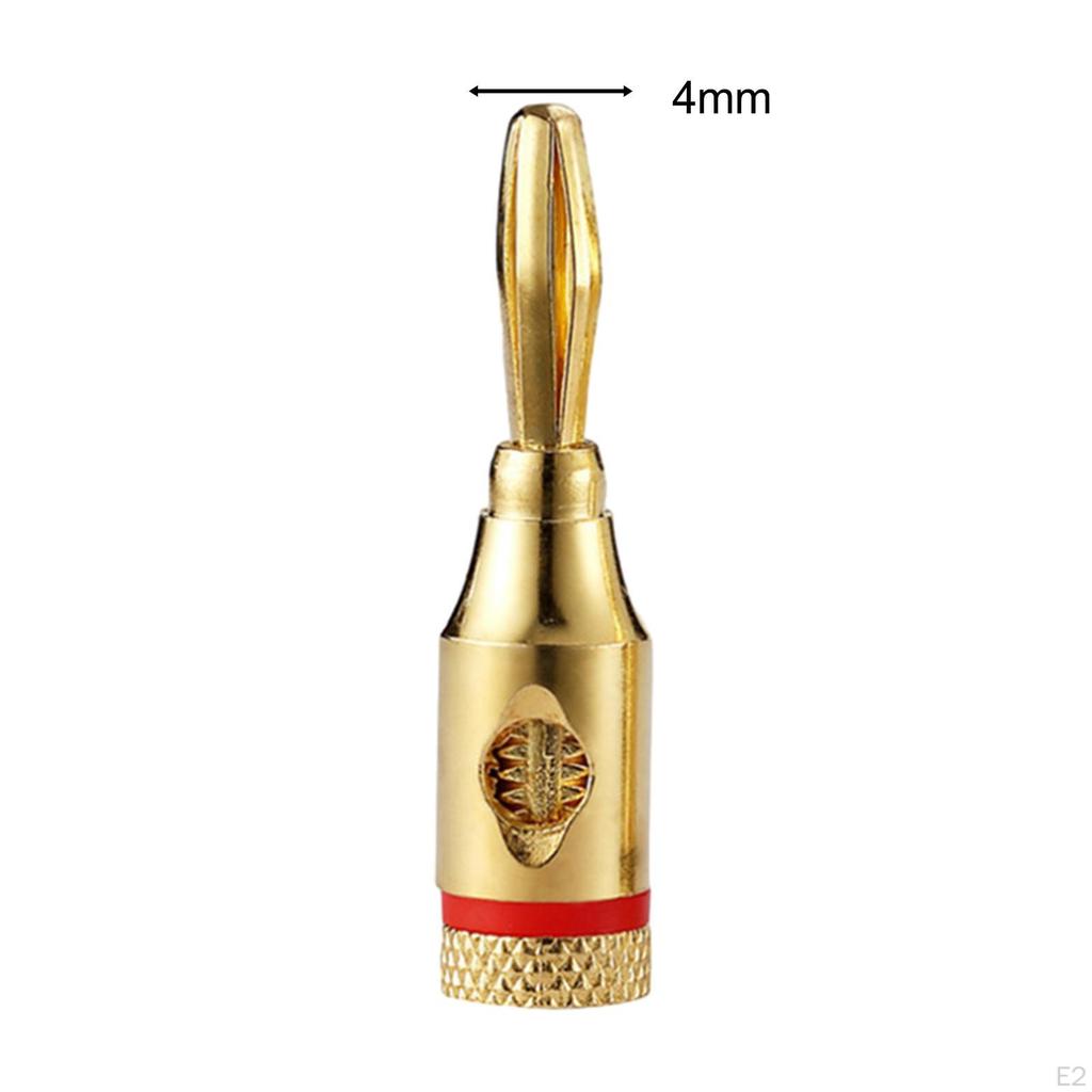 20Pcs Banana Plug 4 Mm Accessory Easy To Install Alloy Gold Plate Speaker Audio Connector for