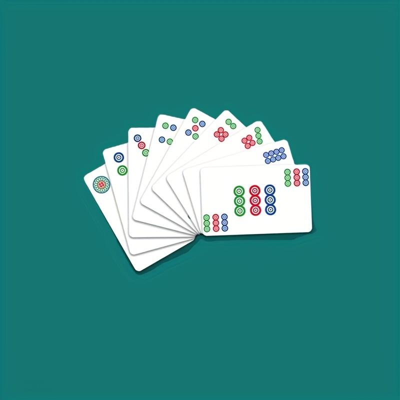 Pudełko 144 kart do Mahjonga i 50 sztuk zestaw rekwizytów do gry, mini papierowe płytki do Mahjonga, przenośny domowy cichy papierowy zestaw do Mahjonga