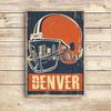 Denver Football Aluminum Sign Vintage Distressed Aluminium Plaque Waterproof Wall Decor Home Bar Garage