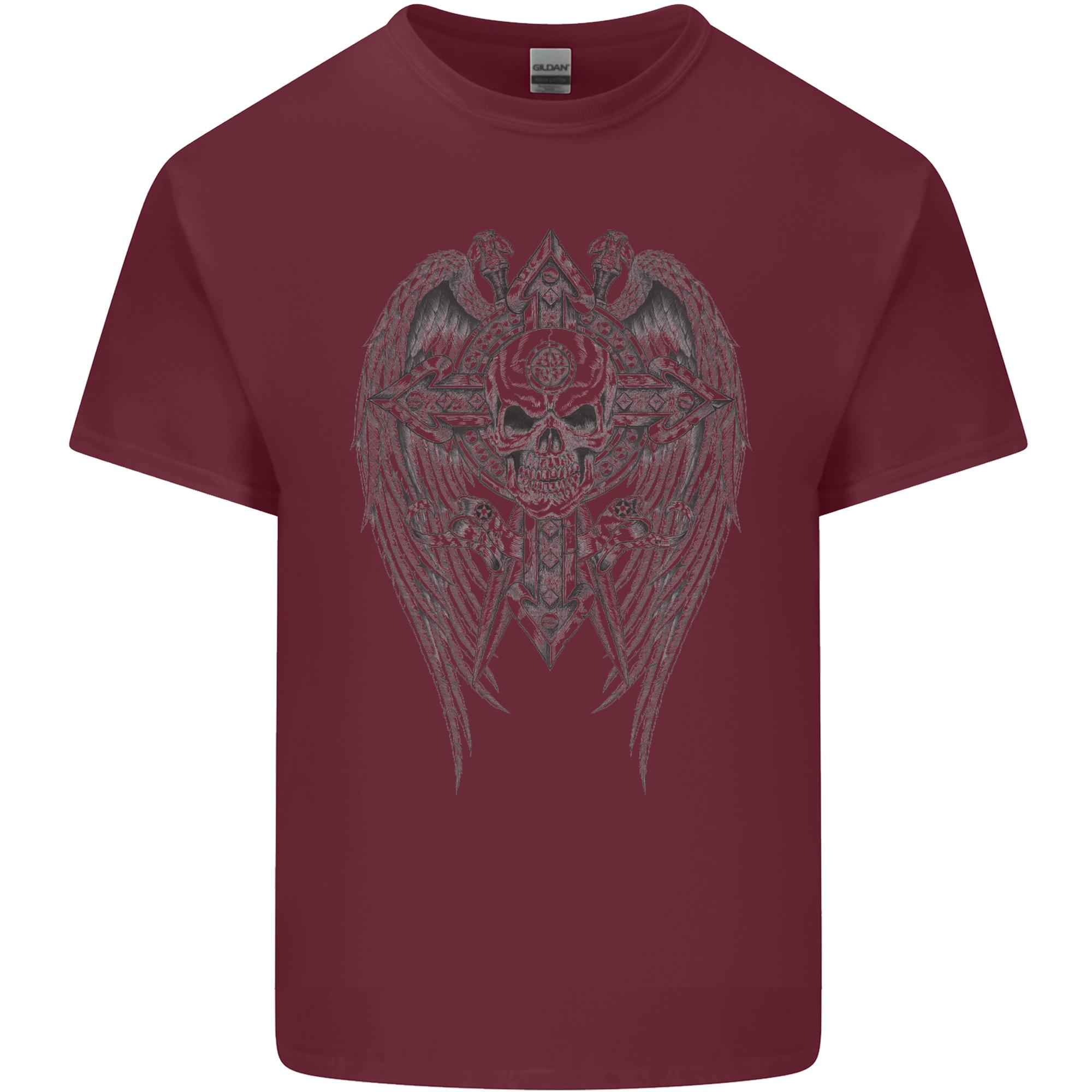 Skull Wings Viking Gothic Wings Gym Biker Unisexs Light Cotton TShirt S