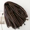 Black Dot 88*180Cm Women Viscose Scarf Winter Warm Shawl Muslim Hijab Cotton Linen Feeling Foulard Tassel Pashmina Wrap