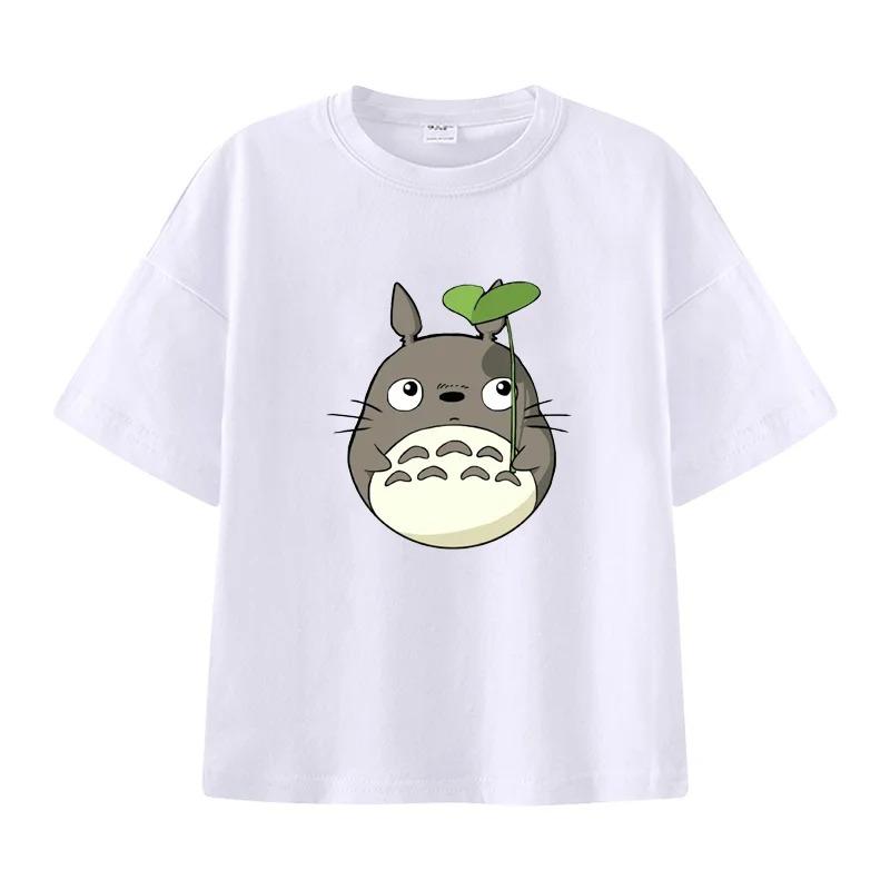 Summer Cartoon Hayao Miyazaki Totoro Printed Children's T-shirt Short Sleeved Street Fashion Men's and Women's Clothing