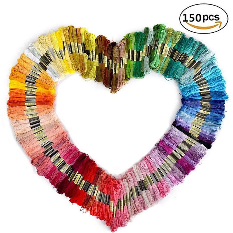 150-Color Cross Stitch Embroidery Thread Set for DIY Projects