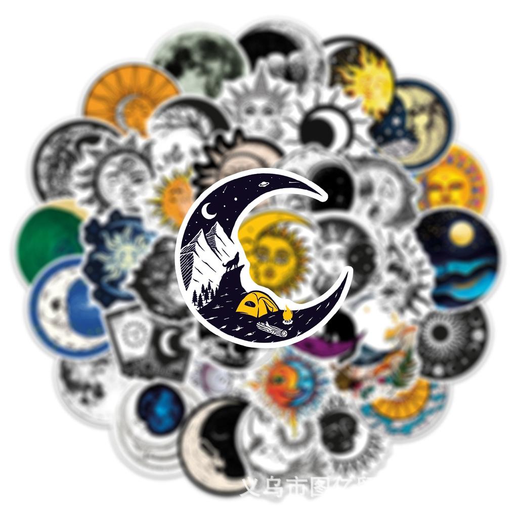 10/50Pcs Witch Moon Gothic Stickers Aesthetic Art Graffiti Stickers for DIY Luggage Laptop Skateboard Motorcycle Bicycle Stickers