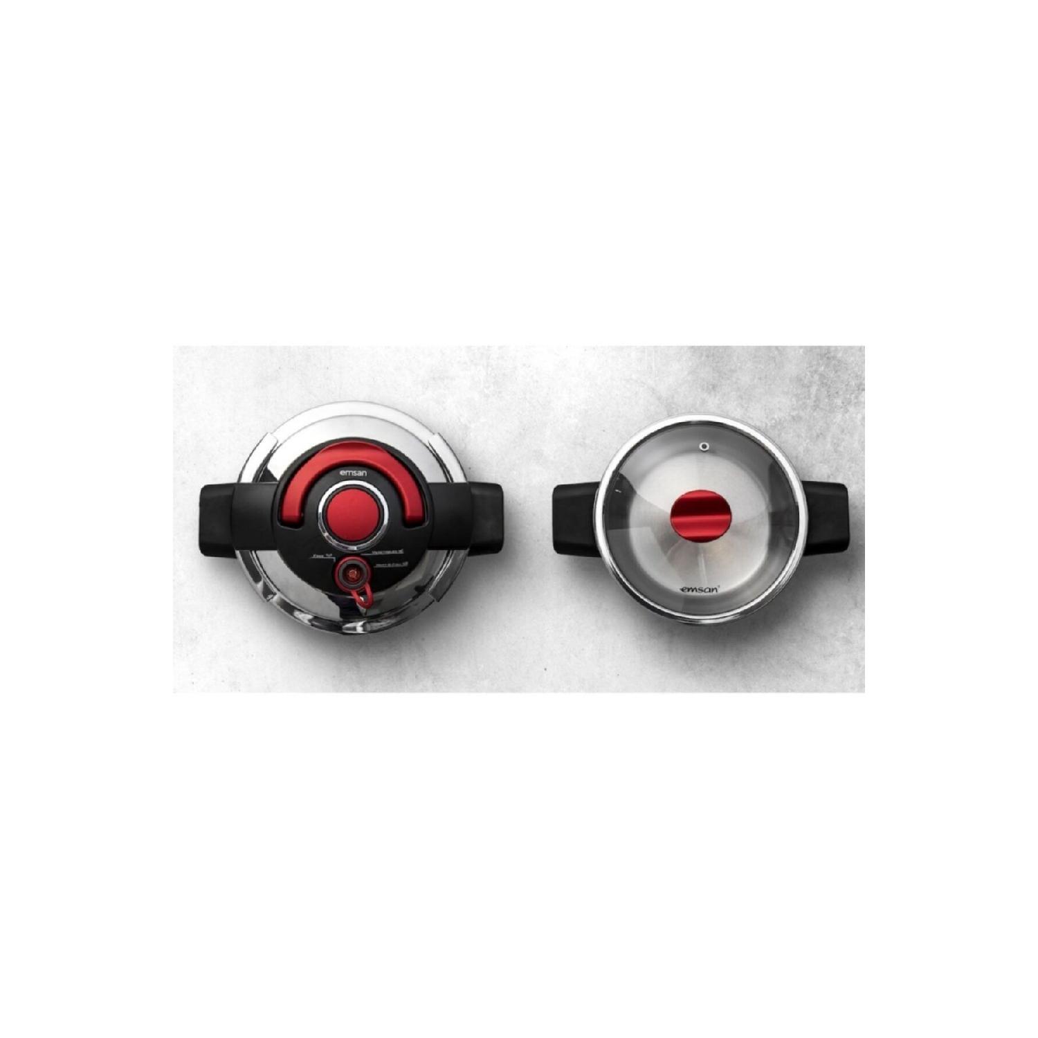 

Innocook 4 6.5 Lt Pressure Cooker Set Red