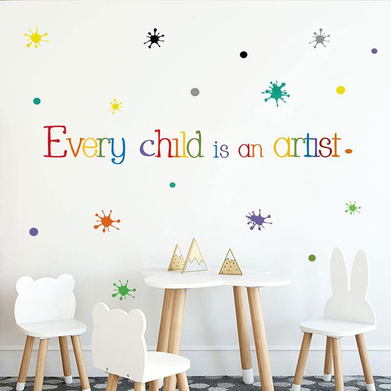 Every Child Is An Artist Wall Sticker English Proverbs Bedroom Art Mural Sticker