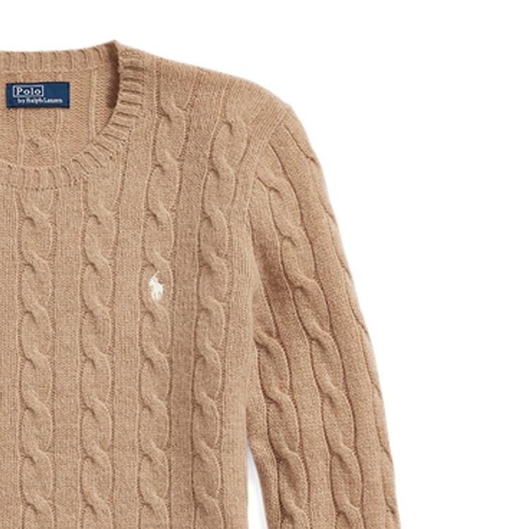 Polo Ralph Lauren Solid Color Round Neck Casual Long Sleeve Knit Sweater Women sweater Brown WMPOSWENC020722-260