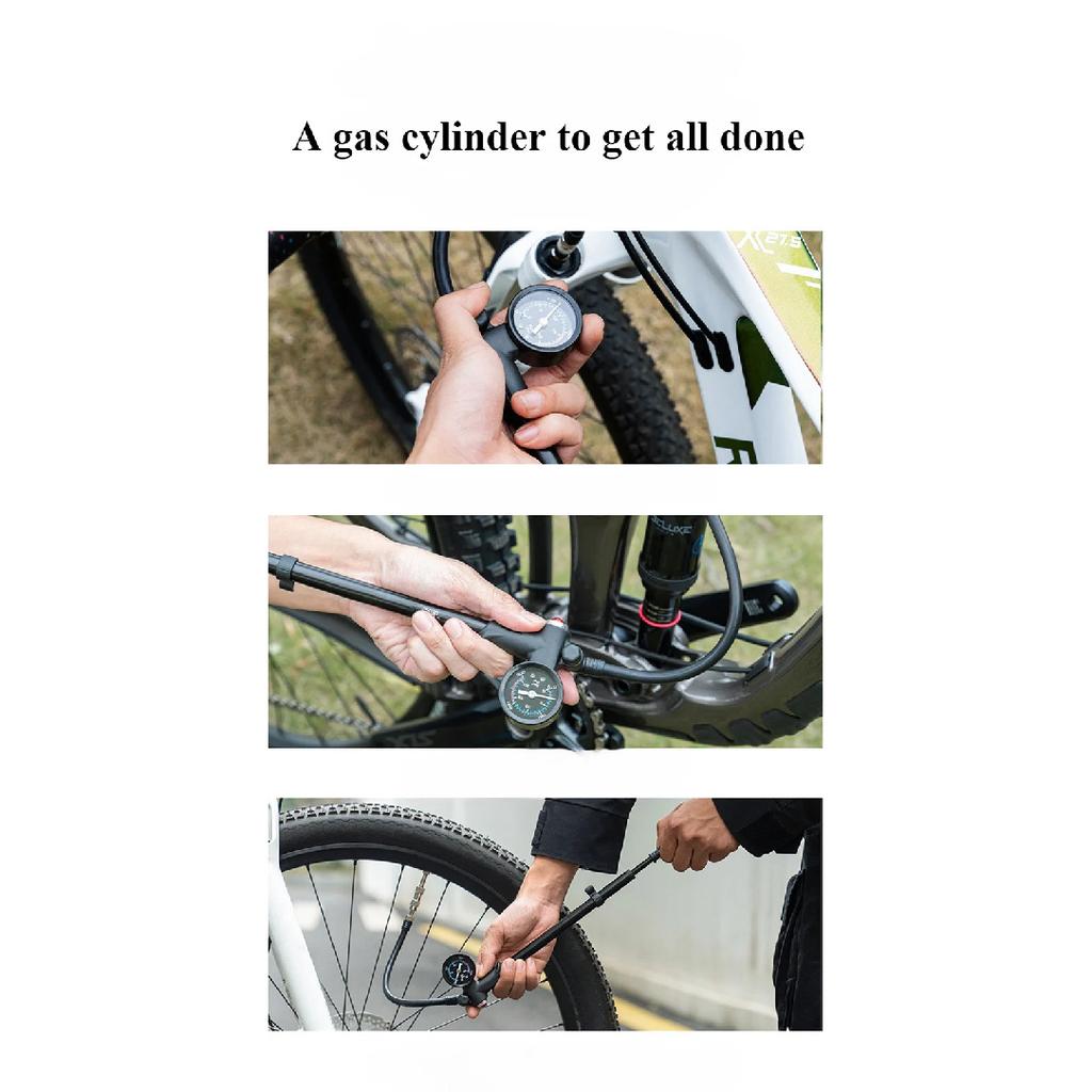 Light Pressure Cylinder Aluminum Alloy Front Fork Pump Rear Shocked Absorber Road Bicycle Inflatable 300PSI Bike Accessories