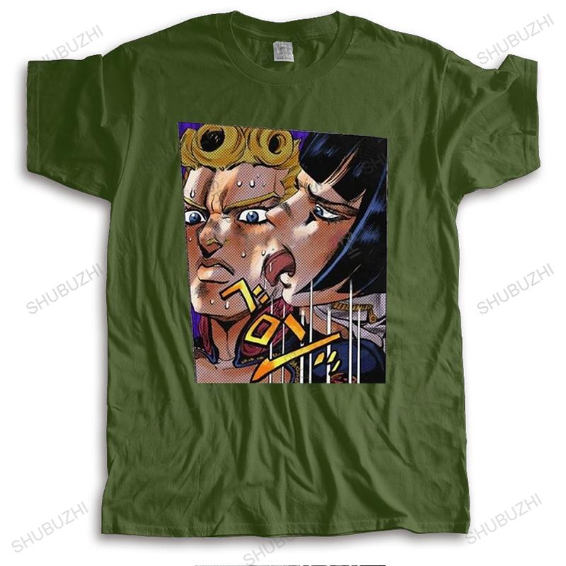 Fashion Jojos Bizarre Adventure T Shirt Unisex Short Sleeved Jean Polnareff Giorno Giovanna Casual Tshirt Pure Cotton Tee Top Merch