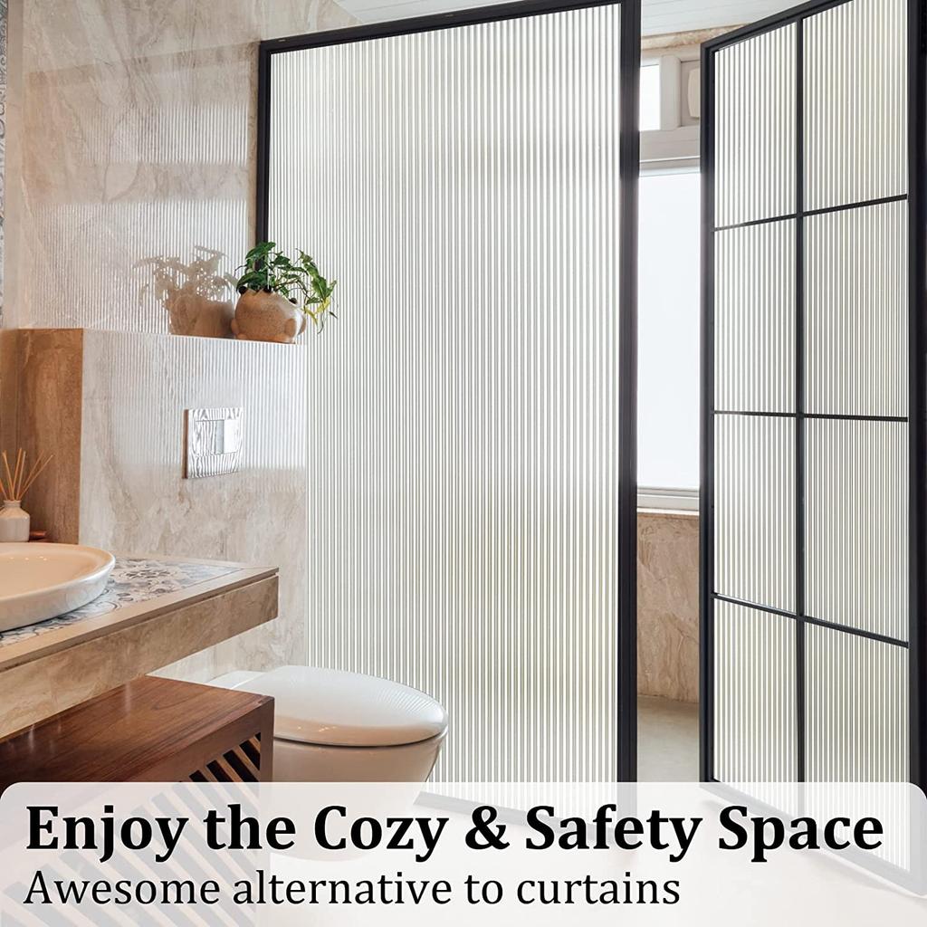 Privacy Self-Adhesive Opaque Window Film for Glass Anti UV Vinyl Decorative Patterned Static Cling Window Stickers for Home