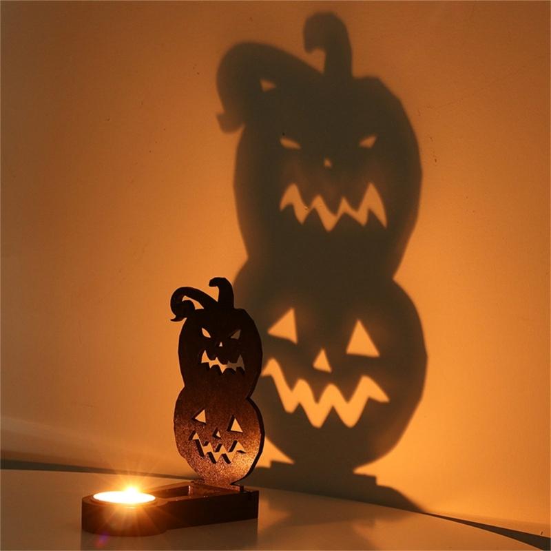 Funny Shadows Stand Wrought Iron Halloween Table Candlestick Decoration Home Ornament Candlelights Dinner Candle Holder