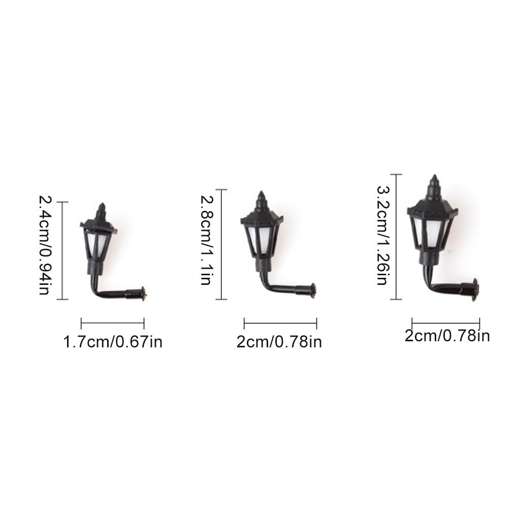 Garden Lights Sand Material Scaled Model LED Metal Lamppost Train Scale Layout Landscape Kid Hanging Lamps for Pathway
