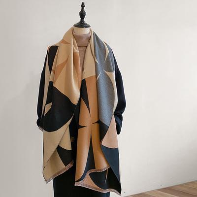 2024 Neuestes Design Winter Doppelseitige Jacquard Kaschmirschals Hohe Qualität Damen Verdicken Wickeltuch Schal Damen Wolle Pashmina Schal