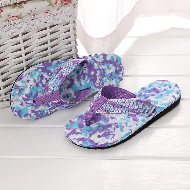Camouflage Massage Slippers for Couples - Soft, Non-Slip Ladies' Sandals & Flip Flops