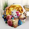1pc Golden Moonlit Hello Kitty Automatic Opening/Closing Umbrella with Foldable Design, 8-Bone Iron Frame Outdoor Umbrella for Festive Gifts, Travel,