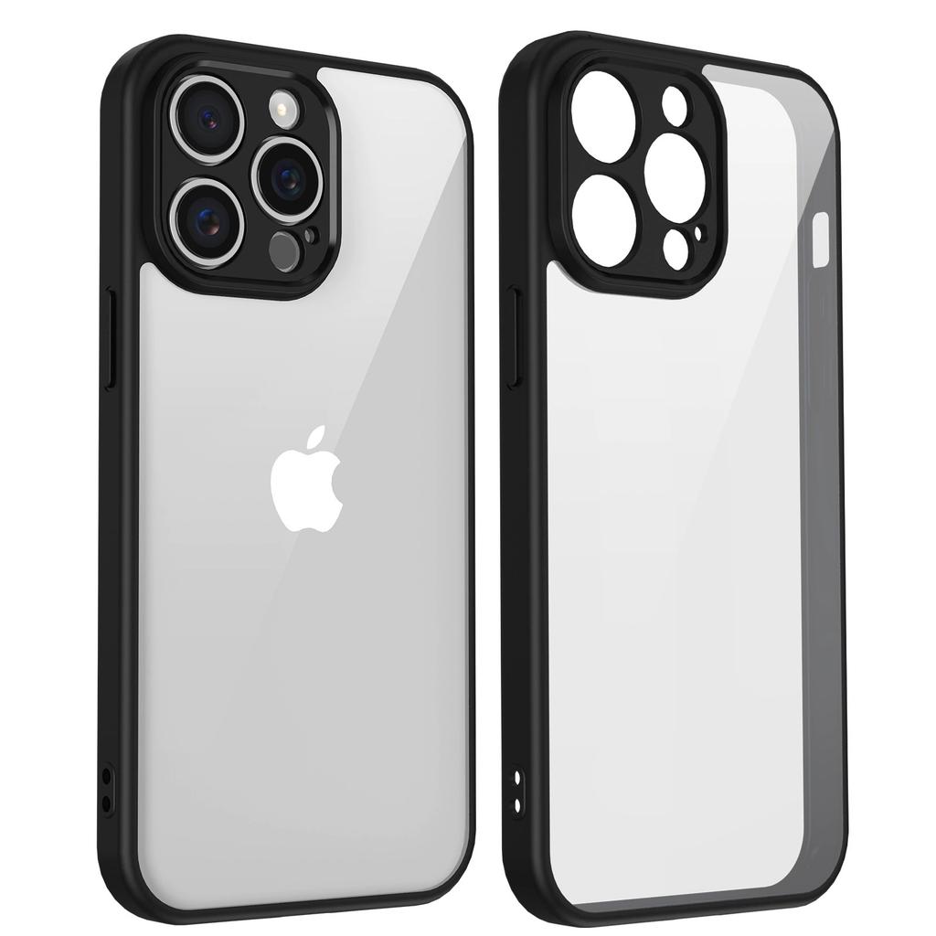 Clear Soft Frame Phone Case for iPhone 17air 16e 17 16 15 14 Plus13 12 11 Pro Max Shockproof Protection Cover Hard Acrylic Shell