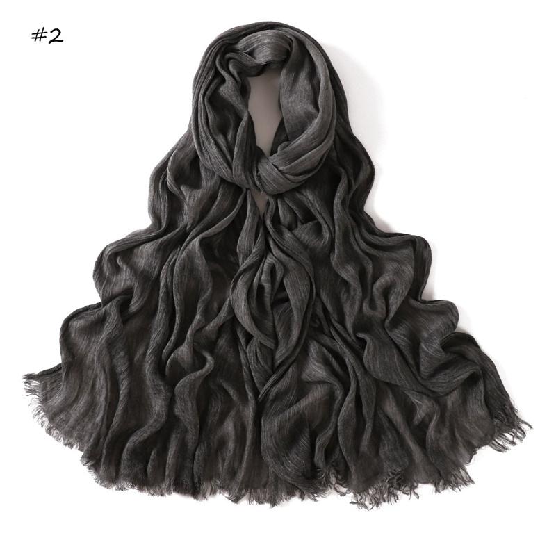 Plain Turbans Tie Dyed Rayon Hijab Scarf Thin Ramadan Ombre Wrap Elastic Shawls High Quality Foulards Muslim Head Snood 180*70Cm