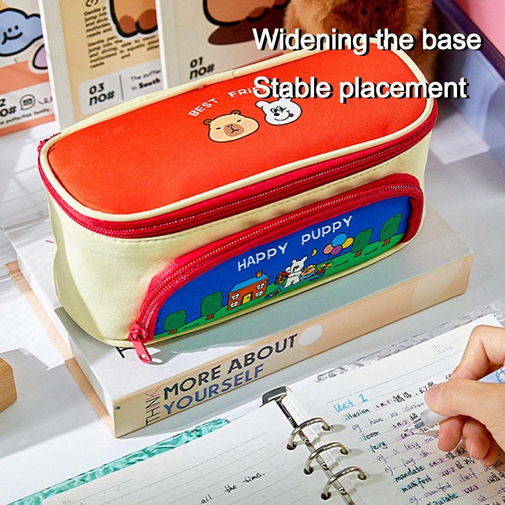 Dirt-resistant Capibara Pencil Case Large Capacity Stationery Bag New Pencil Pouch  Gifts