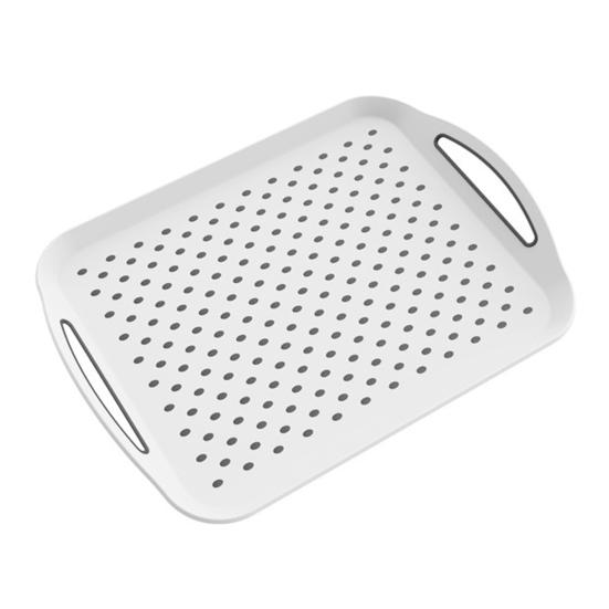 Dual-Handle Serving Tray Anti-slip Dinner Plate Lightweight Stable Countertop Tray Stackable Tray for Food Serving And Storage