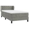 3127697 vidaXL Lit à sommier tapissier et matelas Gris clair 80x200 cm Velours