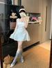 White Polka Dot Strappy Dress: Backless, Waist-Slimming, Puffy Skirt for Women