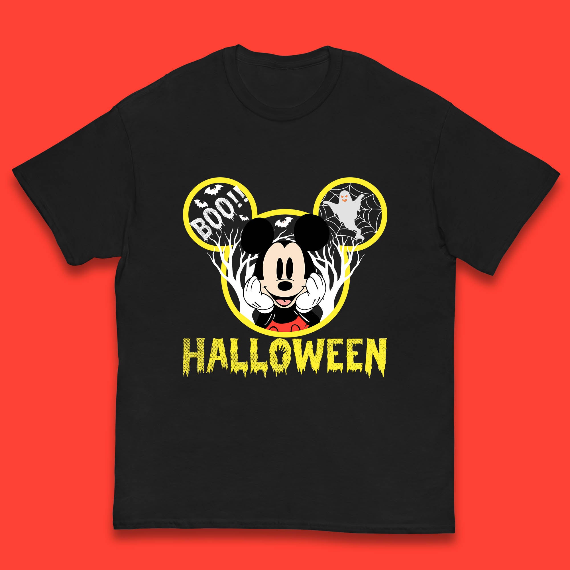 Disney Halloween Mickey Mouse Minnie Mouse Boo Ghost Horror Scary Disneyland Trip Kids T Shirt 140