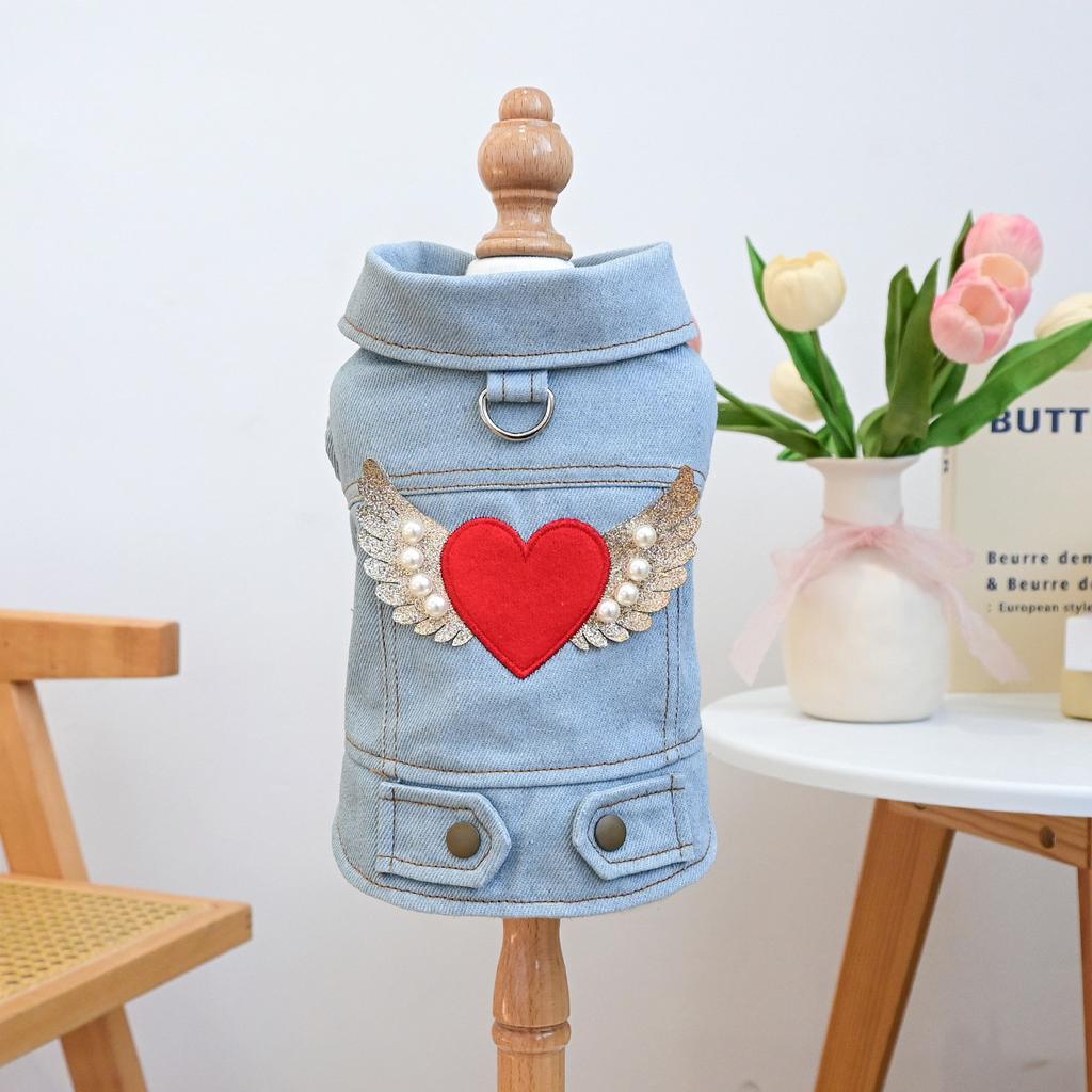 Denim Doggie Pet Jacket Sleeveless Vest Jeans Coat Autumn Spring Wear Apparel For Small Medium Dog XS XL Cat Puppy Clothes Goods