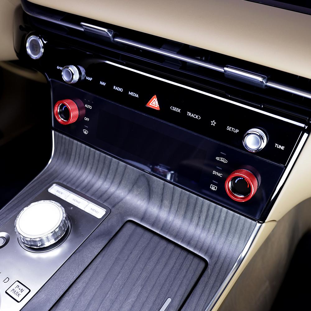 For Genesis G80 RG3 2025 2026 2pcs Aluminum Alloy Air Conditioner Adjustment Knob Trim Ring Cover Interior Accessories