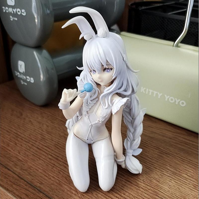 Anime Game Azur Lane MNF Le Malin Figure Lazy White Rabbit Dress Up kneeling position Model Toy Gift Action Figure