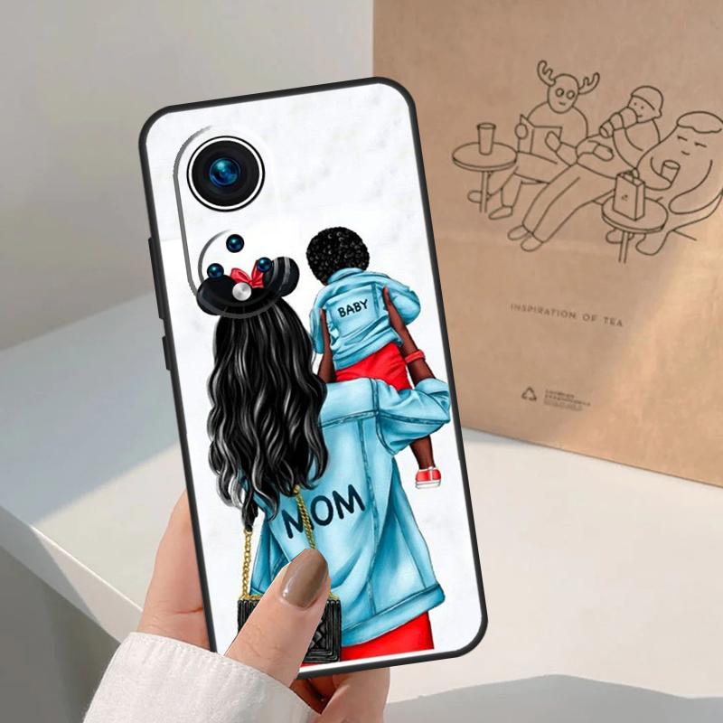 Super Mom Baby Girl Son Daughter For Huawei P20 P30 P40 P60 Pro P Smart Nova 9 5T Honor 70 90 50 Magic5 Lite X7a X9a X8a Case