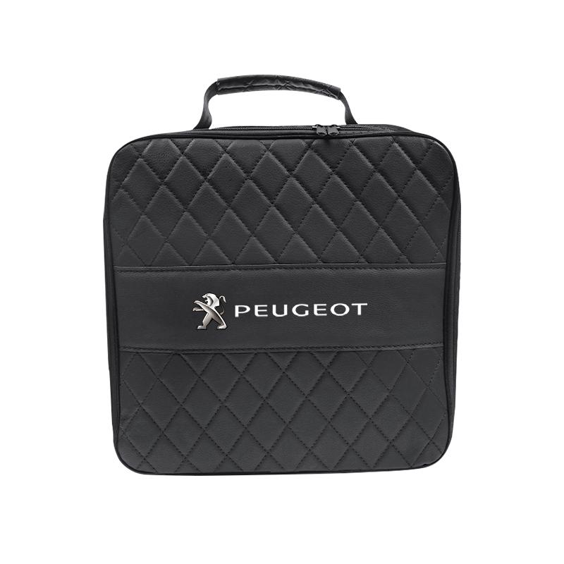 Peugeot Car Charging Gun Leather Bag Storage Box Accessories For Peugeot 107 e 408 4008 308 3008 5008 508 2008 208 30/Car keychain